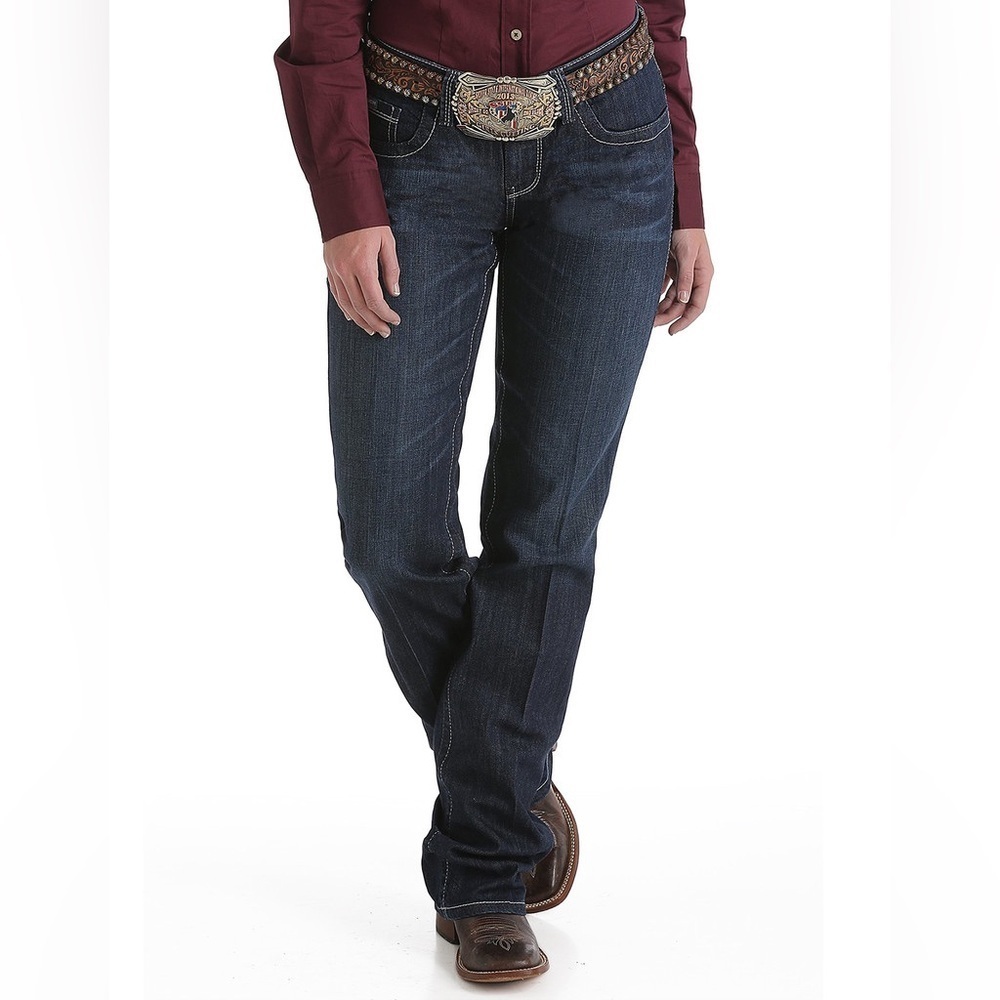 Ada Cinch Blue Denim Mid Rise Relaxed Fit Boot Cut Jeans Size 27/3 S